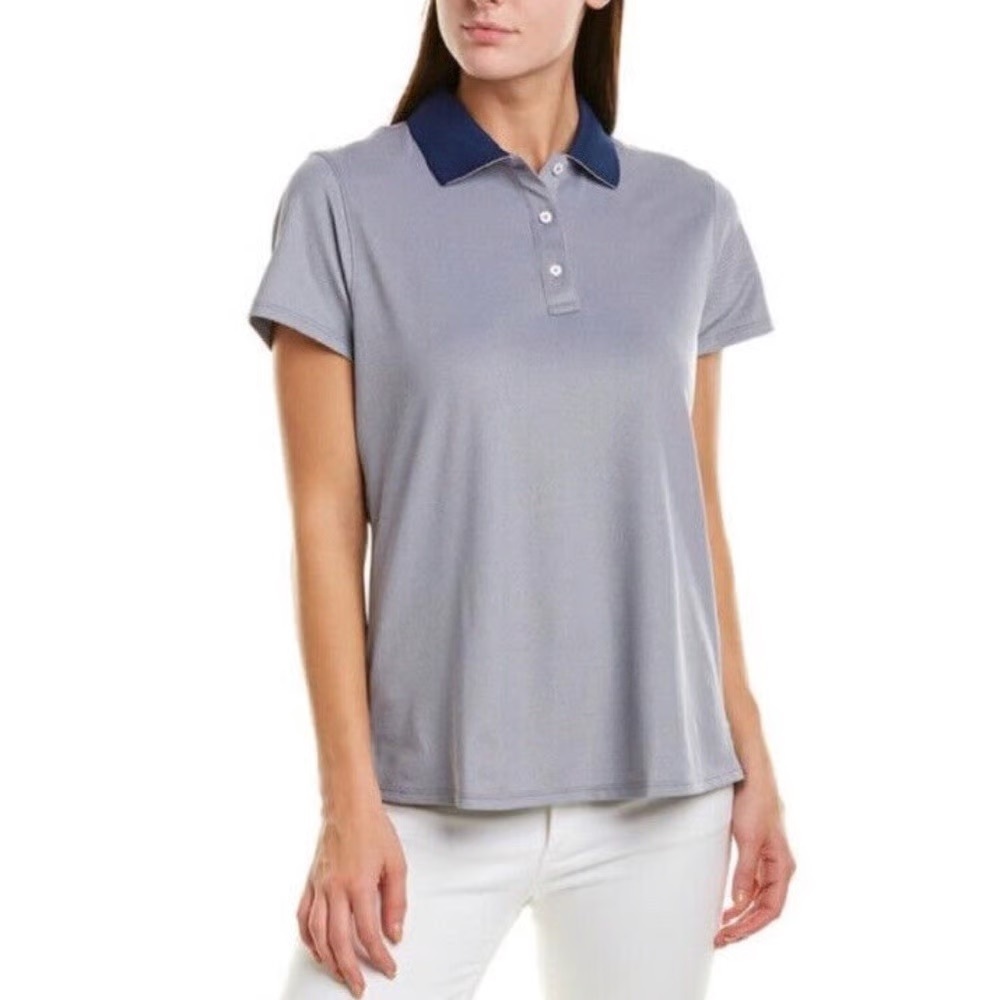 New Vineyard Vines Performance Pique Polo Deep Bay Blue Medium Wicking preppy